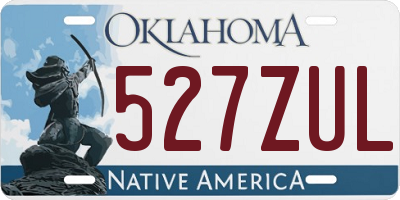 OK license plate 527ZUL