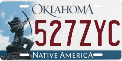 OK license plate 527ZYC