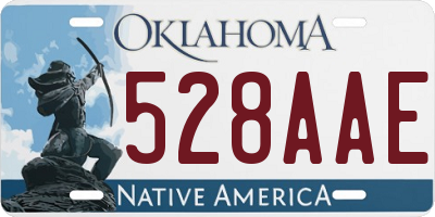 OK license plate 528AAE