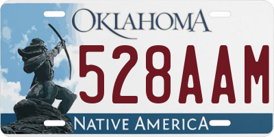 OK license plate 528AAM