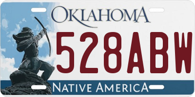 OK license plate 528ABW