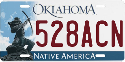 OK license plate 528ACN