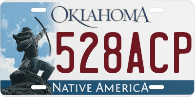 OK license plate 528ACP