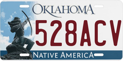 OK license plate 528ACV