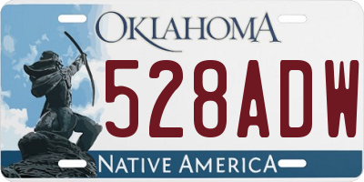 OK license plate 528ADW