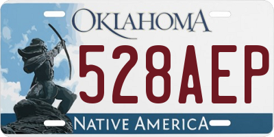 OK license plate 528AEP