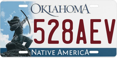 OK license plate 528AEV