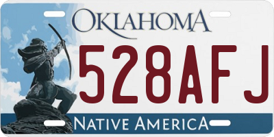 OK license plate 528AFJ