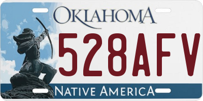 OK license plate 528AFV