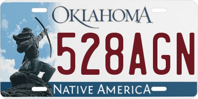 OK license plate 528AGN