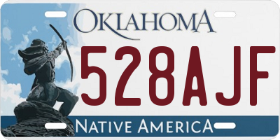 OK license plate 528AJF
