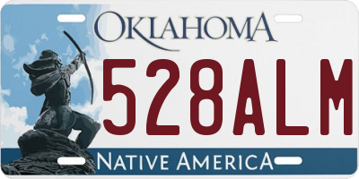 OK license plate 528ALM