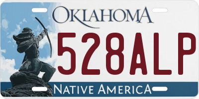 OK license plate 528ALP