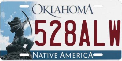 OK license plate 528ALW