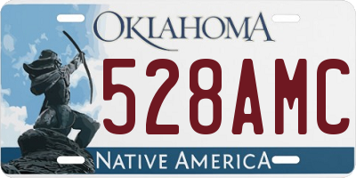 OK license plate 528AMC