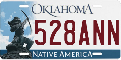 OK license plate 528ANN