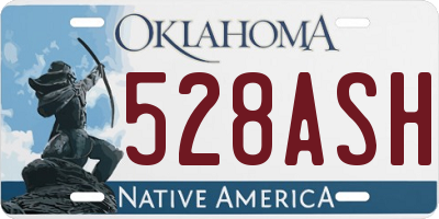 OK license plate 528ASH