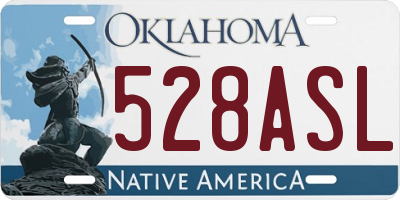 OK license plate 528ASL