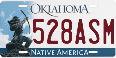 OK license plate 528ASM