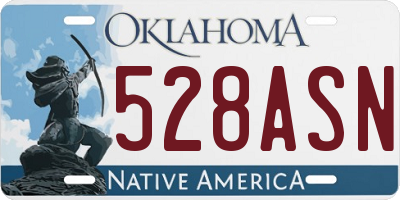 OK license plate 528ASN