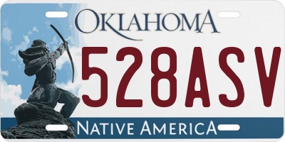 OK license plate 528ASV