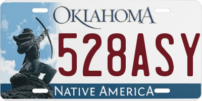 OK license plate 528ASY
