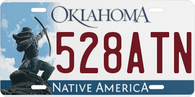 OK license plate 528ATN