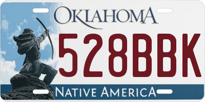 OK license plate 528BBK