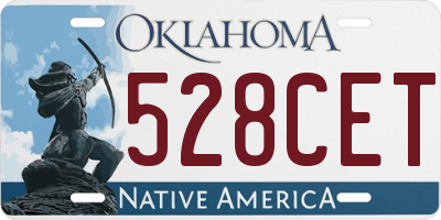 OK license plate 528CET