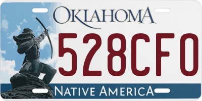 OK license plate 528CFO
