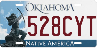 OK license plate 528CYT