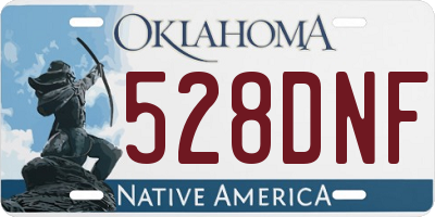 OK license plate 528DNF