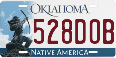 OK license plate 528DOB
