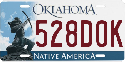 OK license plate 528DOK