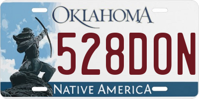 OK license plate 528DON