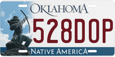 OK license plate 528DOP
