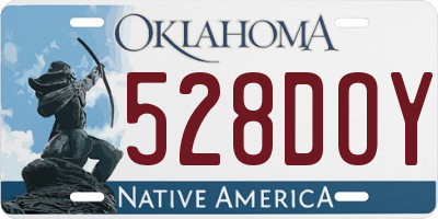 OK license plate 528DOY