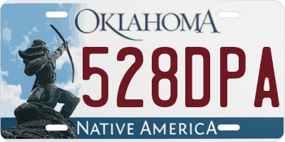 OK license plate 528DPA