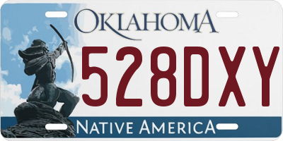 OK license plate 528DXY