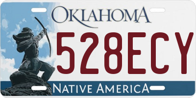 OK license plate 528ECY