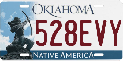 OK license plate 528EVY