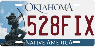 OK license plate 528FIX