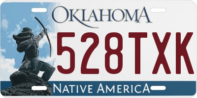OK license plate 528TXK