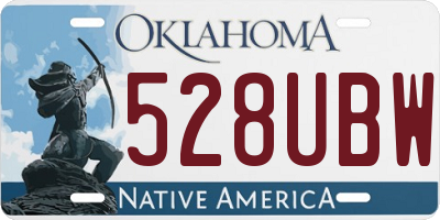 OK license plate 528UBW