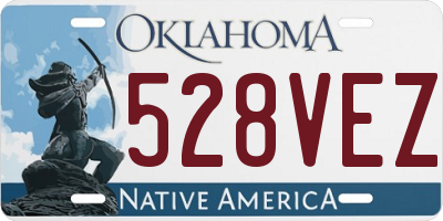OK license plate 528VEZ