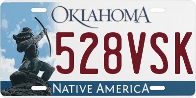 OK license plate 528VSK