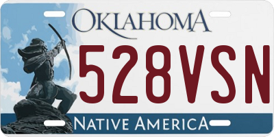 OK license plate 528VSN
