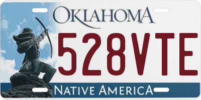 OK license plate 528VTE