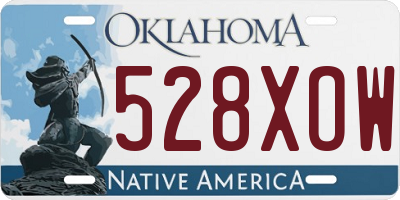 OK license plate 528XOW