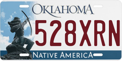 OK license plate 528XRN